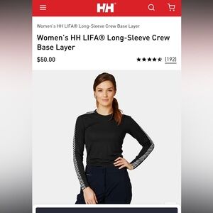 Helly Hansen Black Long-Sleeve Top with Patterned Sleeves